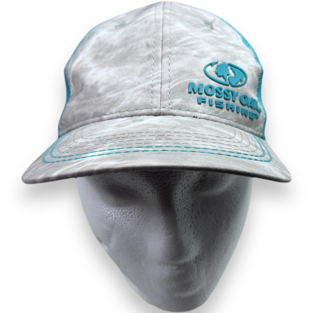 Mossy‎ Oak Fishing Blue Mesh  Pony Tail Slow Womens Adjustable Snap Hat Cap